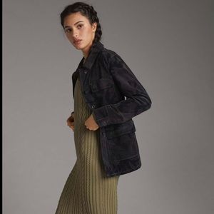 Anthropologie, Marrakech Camo Shirt, Blue Motif, Jacket, Size Small